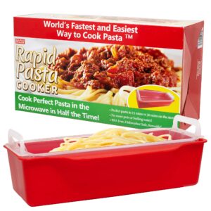 rapid pasta cooker | microwave any pasta in half the time | perfect for dorm, small kitchen, or office | dishwasher-safe, microwaveable, and bpa-free