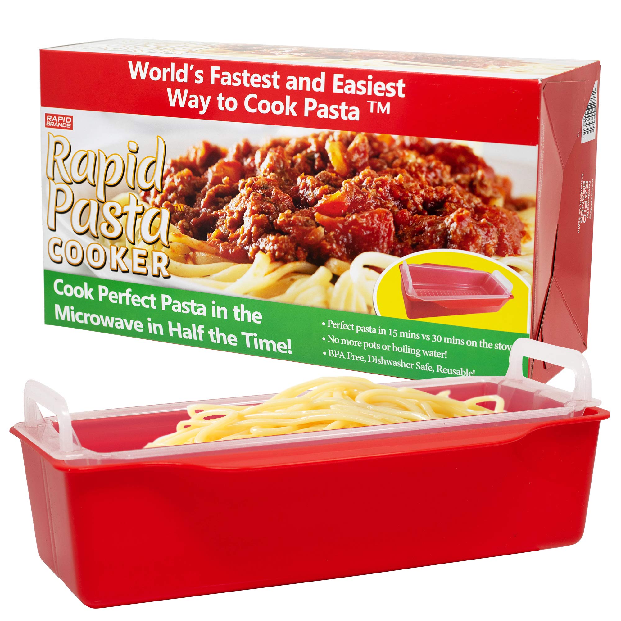 Rapid Pasta Cooker | Microwave Any Pasta in Half the Time | Perfect for Dorm, Small Kitchen, or Office | Dishwasher-Safe, Microwaveable, and BPA-Free