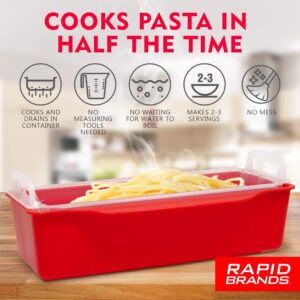 Rapid Pasta Cooker | Microwave Any Pasta in Half the Time | Perfect for Dorm, Small Kitchen, or Office | Dishwasher-Safe, Microwaveable, and BPA-Free