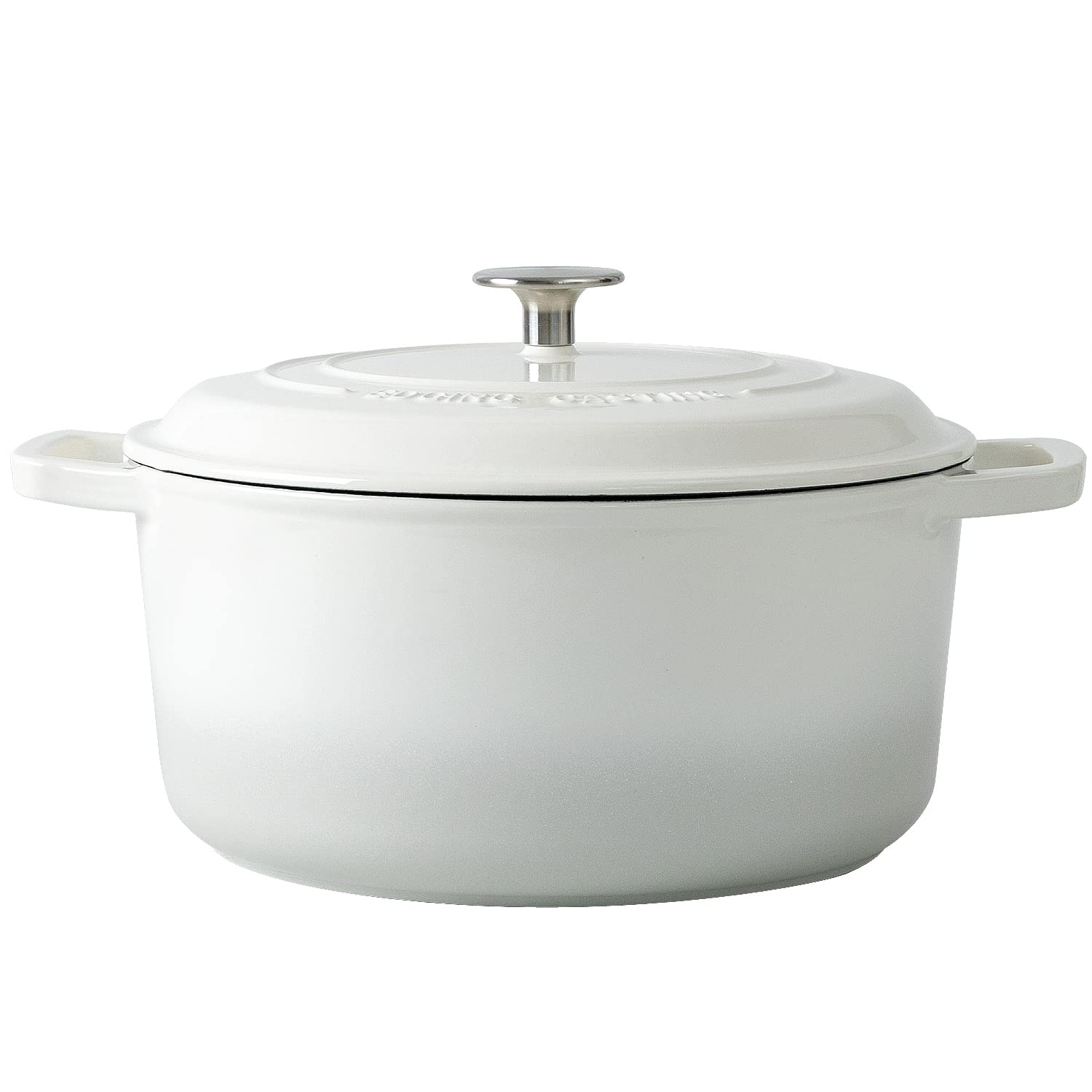 EDGING CASTING Enameled Cast Iron Dutch Oven Pot with Lid, 6-Quart Round Dutch Ovens Dual Handle, Bread Oven for Bread Baking, Oven Safe up to 500°F, White