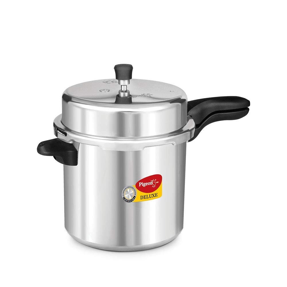 Pigeon Pressure Cooker - 10 Quart - Deluxe Aluminum Outer Lid Stovetop - Cook delicious food in less time: soups, rice, legumes, and more - 10 Liters