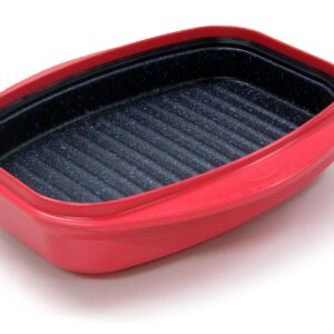 Microhearth Grill Pan for Microwave Cooking, Red