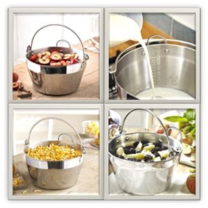 Jam Making Maslin Pan Stainless Steel Preserve Pot & Handle Bucket,Camping Pan (4.5L-4.5QT)