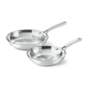 calphalon classic stainless steel cookware, fry pan, 2-piece