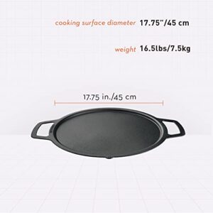 Solo Stove Large Cast Iron Griddle Top, Cookware for Bonfire and Yukon fire pit, Fireplace accessory, Cooking surface: 17.75", Weight: 16.5 lbs