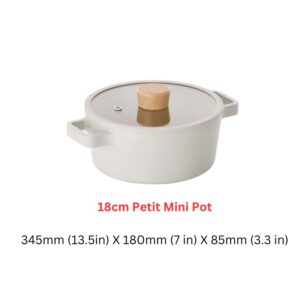 Fika NEOFLAM Mini Petit Pot for Stovetops and Induction | Wood knob and Glass Lid | Made in Korea (7 inch / 1.6qt)