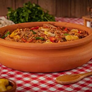 Luksyol Clay Pan For Cooking, Pan for Mexican Indian Korean Dishes, Handmade Cookware, Clay Pot or Oven, Terracotta Pot, Clay Pot For Cooking, Unglazed Clay Pots For Cooking, Clay Oven Pan 11 Inches