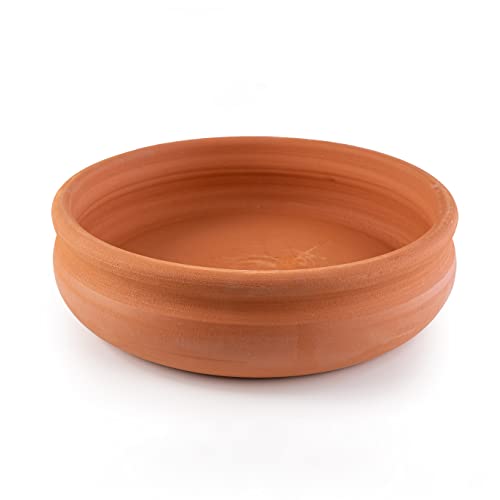 Luksyol Clay Pan For Cooking, Pan for Mexican Indian Korean Dishes, Handmade Cookware, Clay Pot or Oven, Terracotta Pot, Clay Pot For Cooking, Unglazed Clay Pots For Cooking, Clay Oven Pan 11 Inches