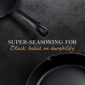 Fresh Australian Cast Iron Skillets - 12 Frying Pan, Non-stick Cast Iron Pan, Pre-seasoned Cast Iron Cookware for Camping, Indoor and Outdoor Uses
