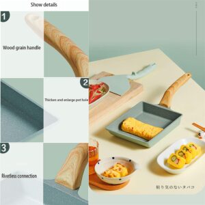 MIHUNTER Japanese Omelette Pan Nonstick Tamagoyaki Egg Pan,Retangle Small Frying Pan,with Silicone Spatula & Brush,Non-Stick Coating (PFOA Free) - 20 x 15cm