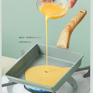 MIHUNTER Japanese Omelette Pan Nonstick Tamagoyaki Egg Pan,Retangle Small Frying Pan,with Silicone Spatula & Brush,Non-Stick Coating (PFOA Free) - 20 x 15cm