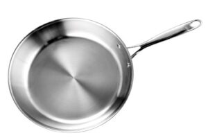 cooks standard frying pan stainless steel, 10-inch multi-ply clad wok stir fry pan kitchen skillet, silver