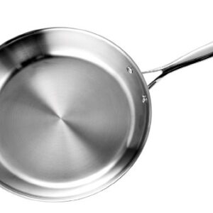 Cooks Standard Frying Pan Stainless Steel, 10-Inch Multi-Ply Clad wok Stir Fry Pan Kitchen Skillet, Silver