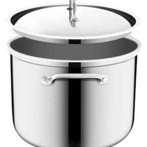 Nuwave Designs-Tri-Ply 18/10 Entire Stainless Steel Stockpot With Lid, Commercial Grade, Free of PTFE PFOA PFOS,10-Yeär Wärranty(8QT)