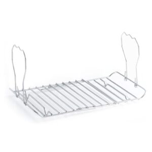 nifty expandable roasting rack – easy-grip handles, multipurpose cooking accessory, chrome-plated steel, dishwasher safe, heavy-duty design for turkey, ham, goose, or roast