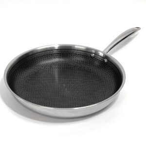lexi home tri-ply 12" stainless steel scratch resistant nonstick frying pan