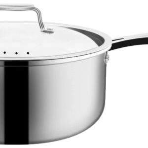 Nuwave Commercial 2-Quart Stainless Steel Saucepan with Vented Lid, Tri-Ply Construction, Premium 18/10 Stainless Steel