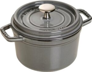 staub mini round dutch oven 0.75-quart graphite grey (stove)