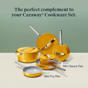 Caraway Mini Duo - Non-Stick Ceramic Mini Fry Pan (1.05 qt, 8") & Mini Sauce Pan (1.75 qt) - Non Toxic, PTFE & PFOA Free - Oven Safe & Stovetop Agnostic (Gas, Electric & Induction) - Marigold