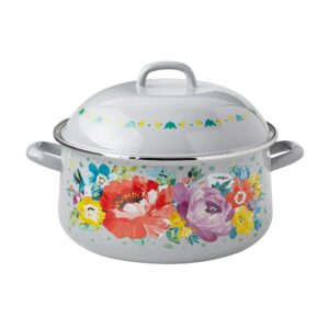 The Pioneer Woman Sweet Rose 6.4-Quart Enamel on Steel Dutch Oven with Lid (SWEET ROMANCE BLOSSOMS)