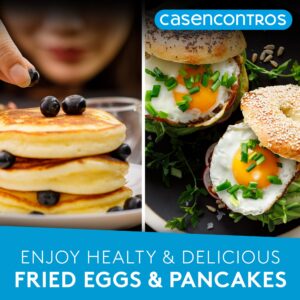 CASENCONTROS Egg Pan with flipping Lid - Nonstick Egg Frying Pan [4 Cup Cooker] - Egg Pans Nonstick for Induction & Gas Cooker - Brush & Scraper included - Egg Skillet for perfect Eggs, Omelet & Crepe