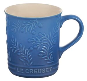 le creuset olive branch collection stoneware embossed mug, 14 oz., marseille