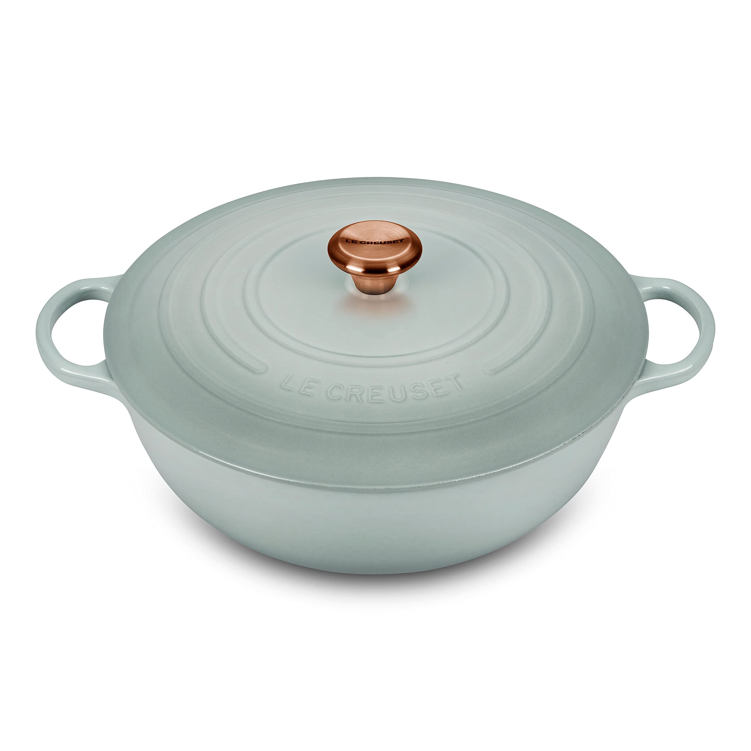 Le Creuset Signature Cast Iron 7.5-quart Chef's Oven with Copper Knob (Sea Salt)