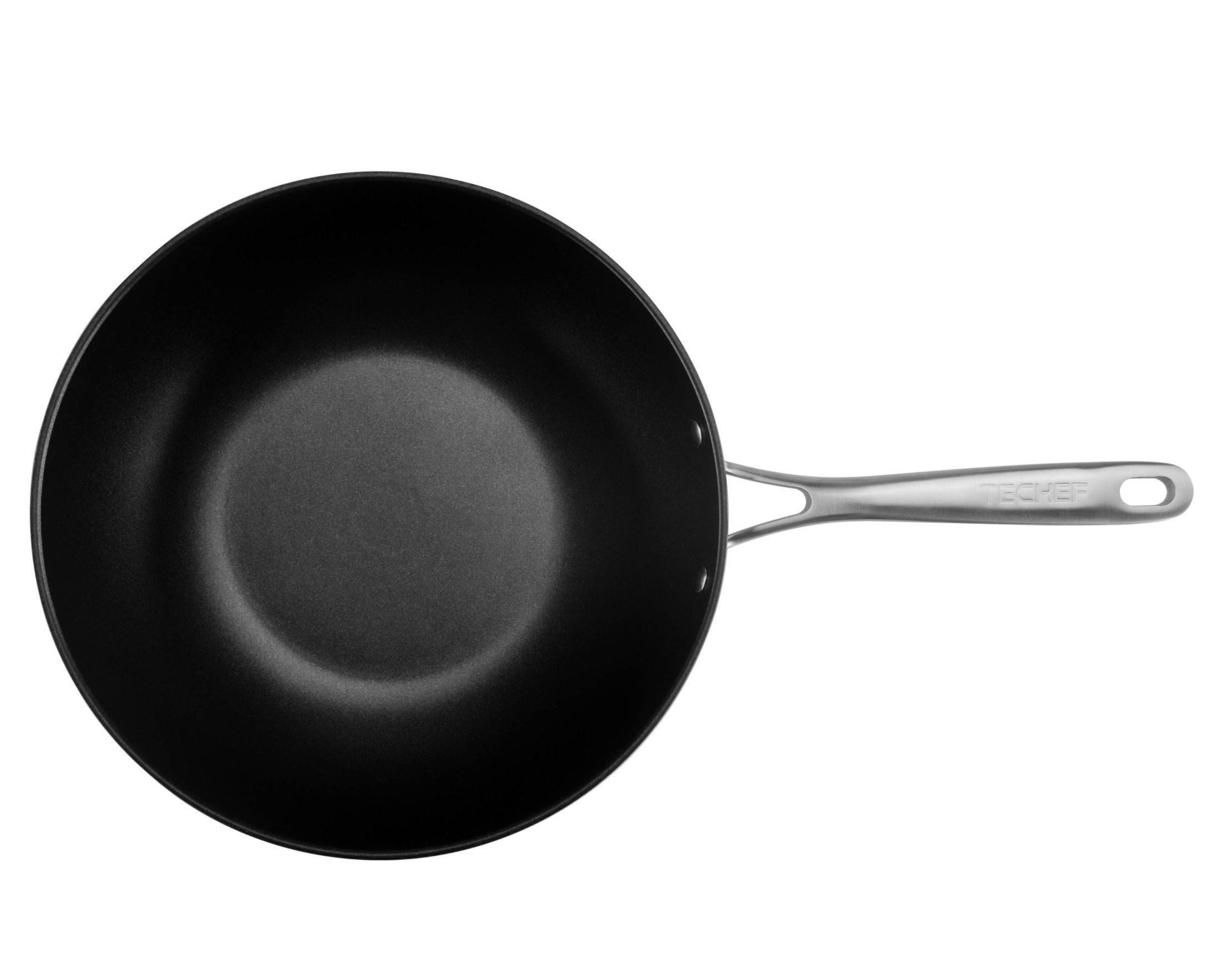 TECHEF - Onyx Collection, 12-Inch Nonstick Flat Bottom Wok/Stir-Fry Pan - PFOA Free, Dishwasher and Oven Safe, Made in Korea