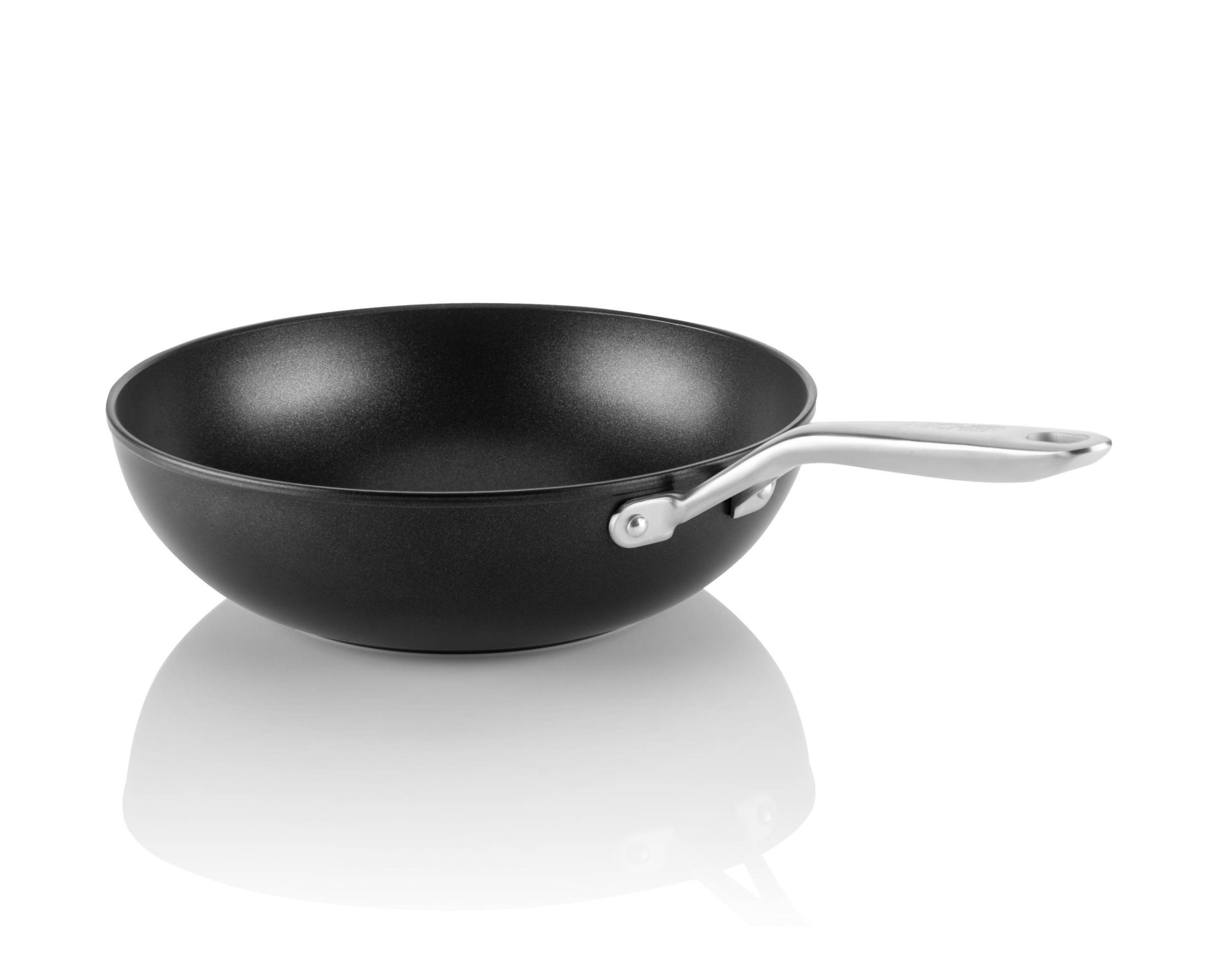 TECHEF - Onyx Collection, 12-Inch Nonstick Flat Bottom Wok/Stir-Fry Pan - PFOA Free, Dishwasher and Oven Safe, Made in Korea