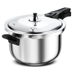 wantjoin pressure cooker stainless steel 6 qt, commercial stove top pressure cooker pot used for pressure foodie or steaming, compatible with gas & induction cooker