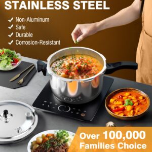 WantJoin Pressure Cooker Stainless Steel 6 Qt, Commercial Stove Top Pressure Cooker Pot Used for Pressure Foodie or Steaming, Compatible with Gas & Induction Cooker