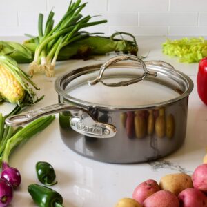 Hestan - NanoBond Collection - Titanium Stainless Steel 4-Quart Sauce Pan with Lid - Toxin, PFAS, & Chemical Free Clean Cookware, Induction Cooktop Compatible