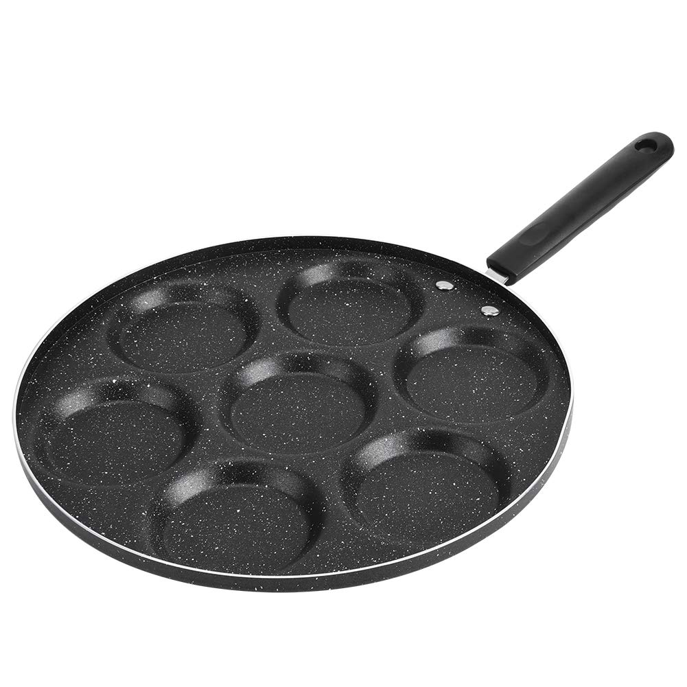 MAVIS LAVEN Egg Frying Pan, 7-Grid Multi Egg Cooking Pan, Non Sticking Plett Pan for Restaurant, Hotel Household Kitchen Use