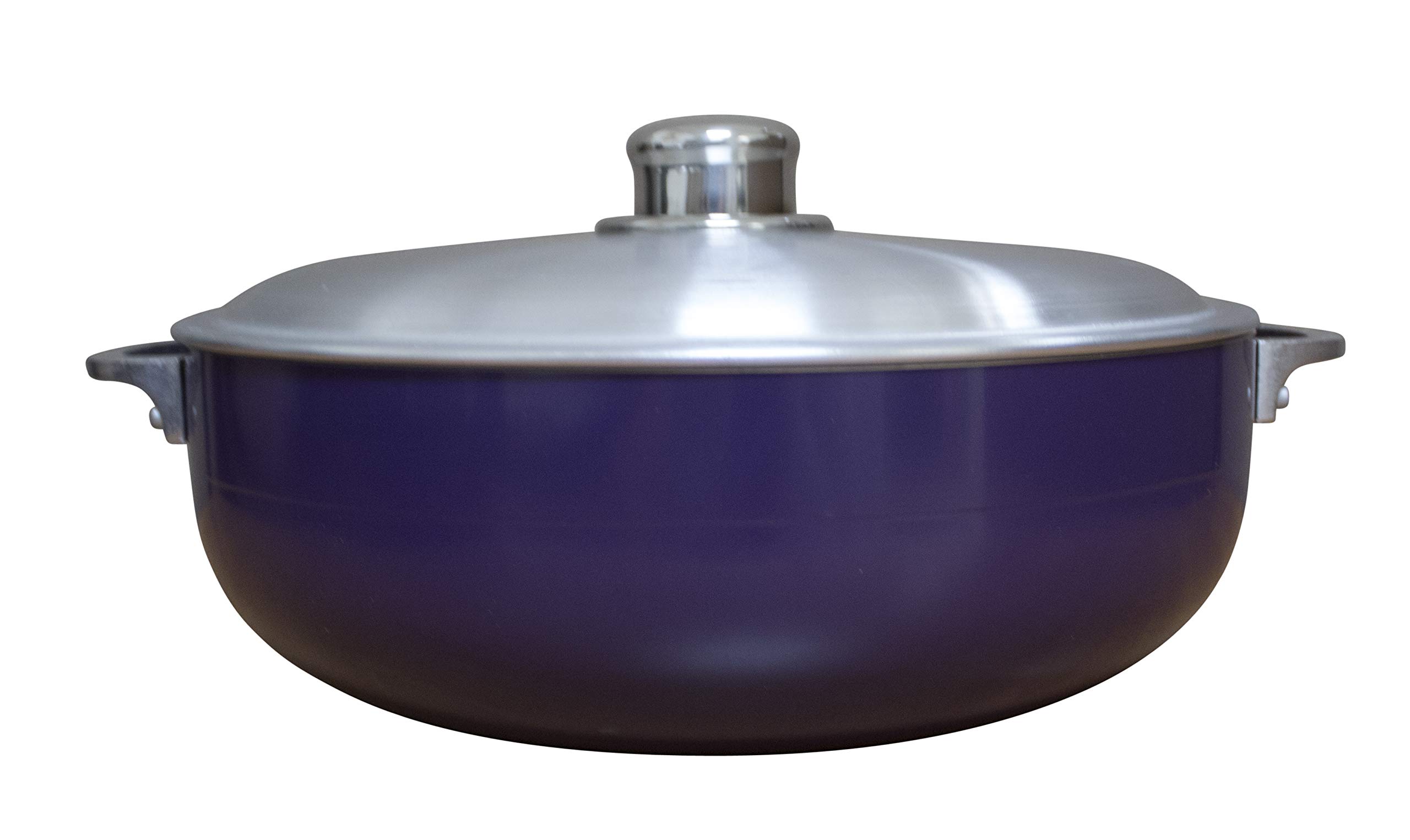 IMUSA USA 2 Piece Purple Caldero (Dutch Oven Set with Aluminum Lid (4.4Qt, 6.9Qt) Oven Safe