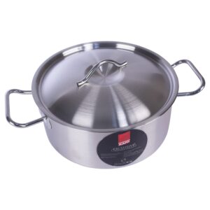 kapp 6-quart classic stainless steel stockpot with lid, 6-qt, silver