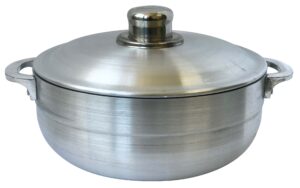wee's beyond heavy gauge caldero dutch oven with aluminum lid, 3.7 quart, silver