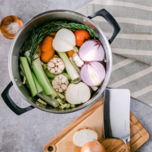 GrandTies Tri-Ply Stainless Steel Stock Pot Induction Cookware – 12 QT Capsule Bottom Stainless Steel Pot, Marquina Black Metal Handles Kitchen Cooking large Pot with Lid, Dishwasher Safe Pot & Pan