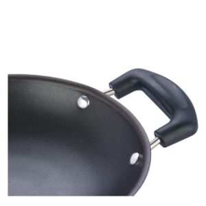 Tabakh by Vinod Appachetty Non Stick Appam Pan with Stainless Steel Lid, 215mm, Black