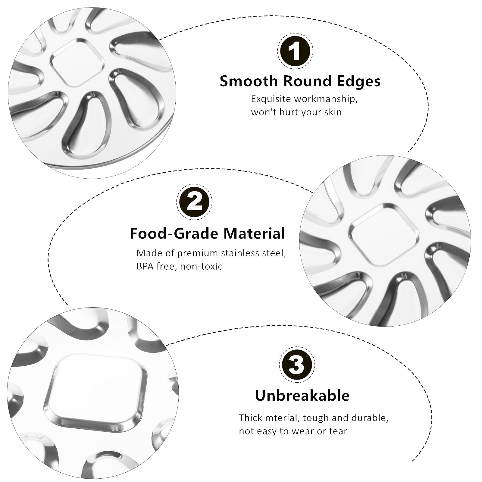 ZOOFOX 3 Pack Stainless Steel Oyster Plate, 8 Slots Oyster Grill Pan, Oyster Shell Shaped Tray for Oysters, Sauce and Lemons, 9.8 Inch
