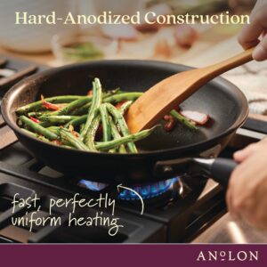 Anolon Advanced Home Hard Anodized Nonstick Sauce Pan/Saucepan with Straining and Lid, 2 Quart (2 Qt Straining Saucepan, Onyx)