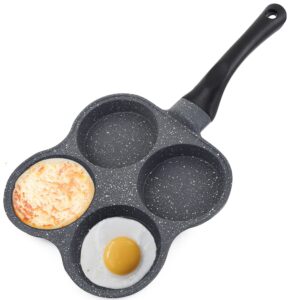 iaxsee egg frying pan, nonstick pancake pans 4-cups egg pan for breakfast, pancake omelet pan egg cooker aluminium alloy cookware suitable for gas stove