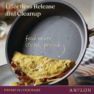 Anolon Accolade Forged Hard Anodized Nonstick Sauce Pan / Saucepan with Lid, 2.5 Quart - Moonstone Gray