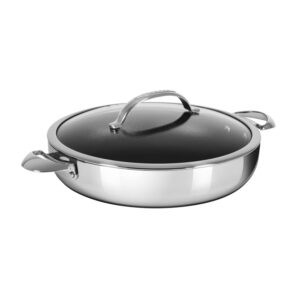 scanpan stainless steel-aluminum haptiq 12.5-inch covered chef pan