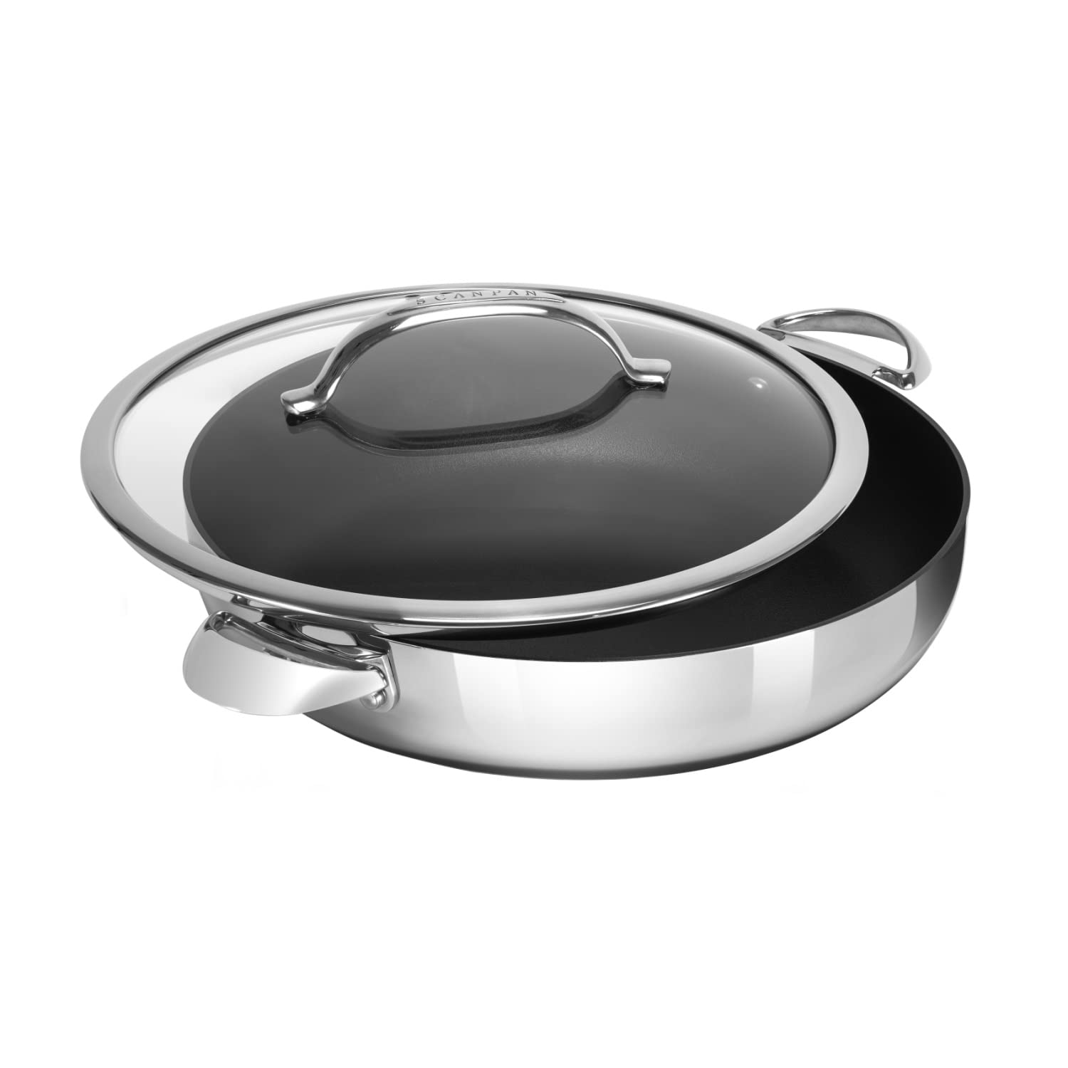 ScanPan Stainless Steel-Aluminum HaptIQ 12.5-Inch Covered Chef Pan