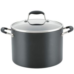 anolon advanced home hard-anodized nonstick open stock cookware (10 qt stock pot, onyx)