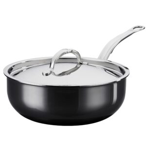 hestan - nanobond collection - titanium stainless steel 3.5-quart all-in-one pan with lid - toxin, pfas, & chemical free clean cookware, induction cooktop compatible