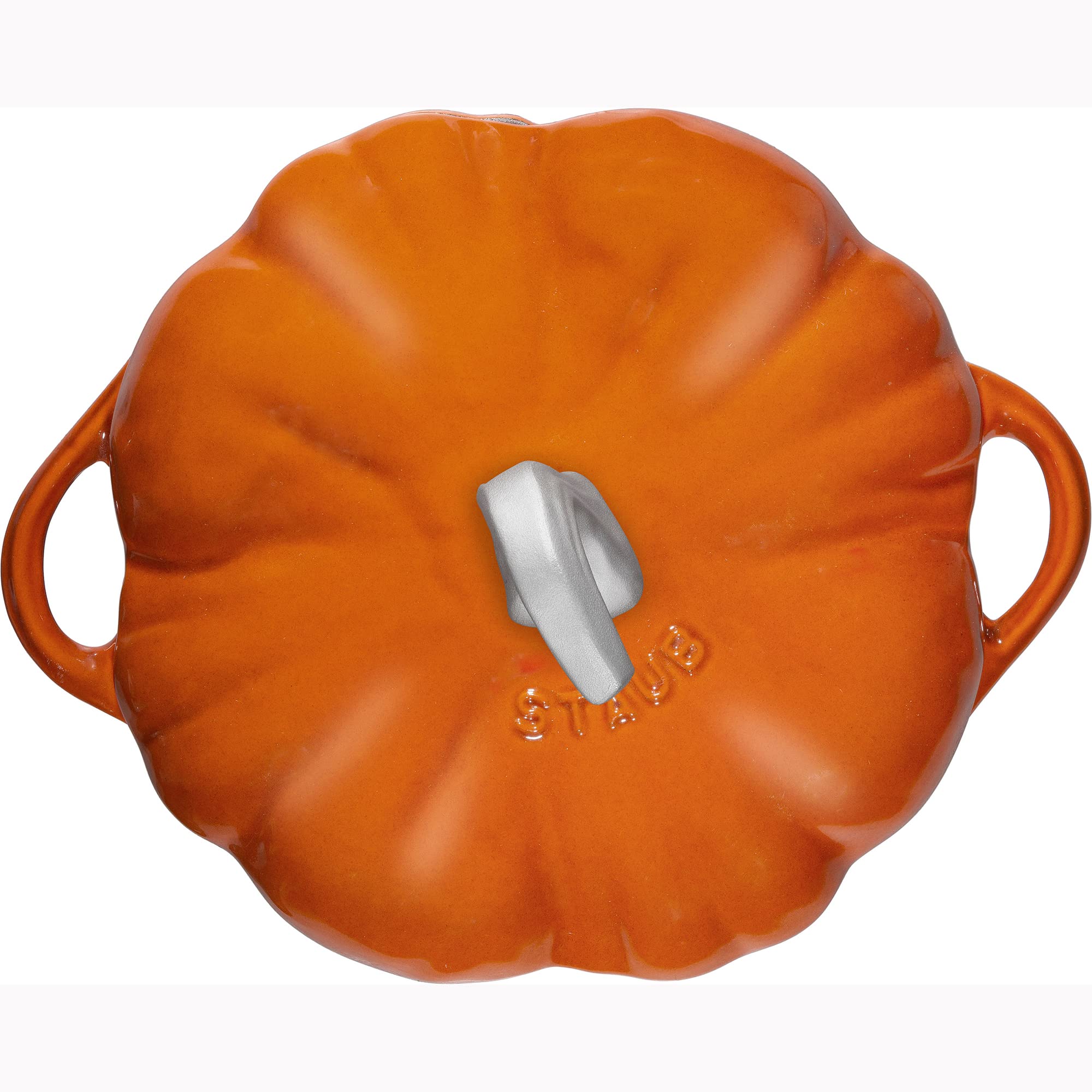 STAUB Cast Iron Dutch Oven 3.5-qt Pumpkin Cocotte with Stainless Steel Knob, Made in France, Serves 3-4, Burnt Orange