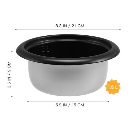 DOITOOL 1.5L Universal Inner Pot Rice Cooker Inner Pot Non-Stick Inner Cooking Pot Rice Cooker Rice Cooker Replacement Parts 8.26 x 8.26 x 3.54 inch