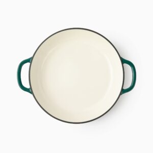 Larder & Vine Enameled Cast Iron Braiser with lid, Cast Iron Casserole Dish | 3.6QT /3.4L (Bondi)