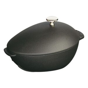 staub cast iron 2-qt mussel pot - matte black, made in france